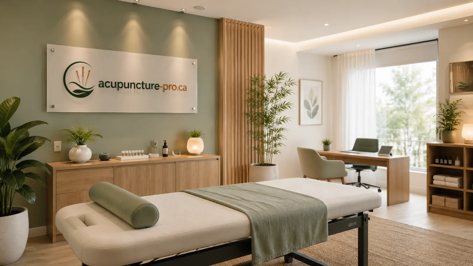 Salle de traitement d'une clinique d'acupuncture